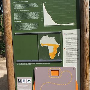 Educational signage on rhinoceros conservation, 2022-06-12