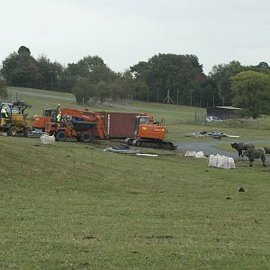 Building work in Asian drive through