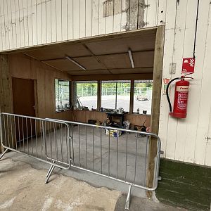 Giraffe padlock viewing window inside house