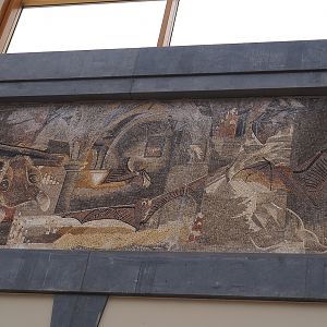 New entrance gallery - Mosaic of crypt with fruit bats, 2023-05-15