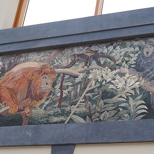 New entrance gallery - Mosaic with howler monkeys (future species for The Sanctuary?), 2023-05-15