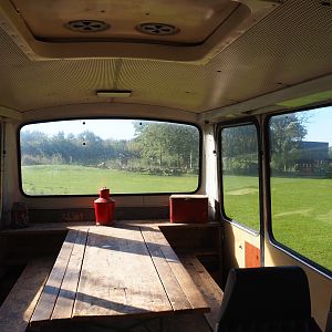 Old bus viewing area for giraffe and zebu exhibit, 2022-10-09