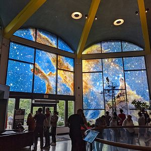 New window decor in the entrance rotunda.