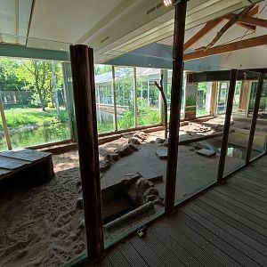 Indoor area - giant otter indoor enclosure
