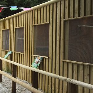 New enclosures for the birds of prey.