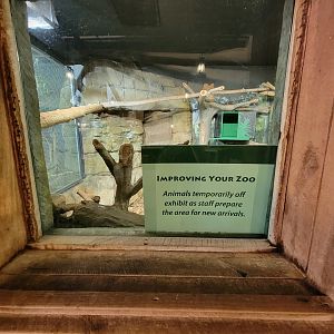 Cleveland Zoo, Rainforest - Empty exhibit in Research Station, formerly held fishing cat