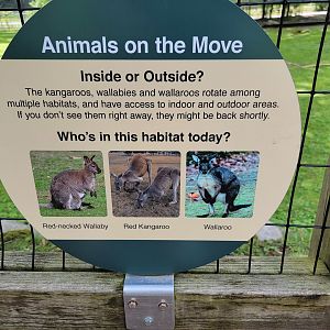 Cleveland Zoo - Australia, Animal rotation sign