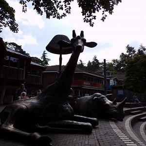 View of animal statues next to entrance 6.7.23