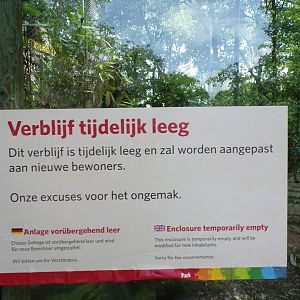 Signage on empty enclosure 6.7.23