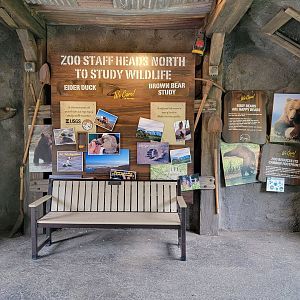 Columbus Zoo - Polar Frontier, Signage about studying brown bears and eiders