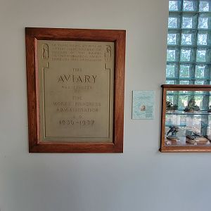 Toledo Zoo, Aviary - Entrance vestible, WPA commemorative