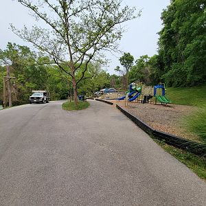 Oglebay Good Zoo - Path past cheetahs, playground