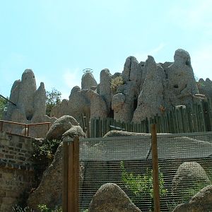Montserrat Mountain Birds of Prey Aviary foregroun d Barcelona Zoo - June 2