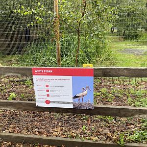 Blue crane and white stork enclosure - signage