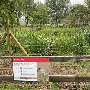 Blue crane and white stork enclosure - signage