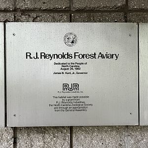 (Now Closed) R.J. Reynolds Forest Aviary Dedication Plaque
