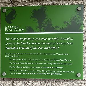 (Now Closed) Aviary Replanting and Bird Collection Donors Plaque