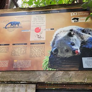 Binturong sign -Parc Animalier des Pyrénées (2023)