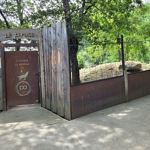 Entrance to one of the lodges -Parc Animalier des Pyrénées (2023)