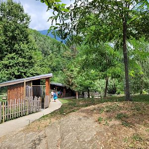 View of the wolf and ibex exhibits -Parc Animalier des Pyrénées (2023)