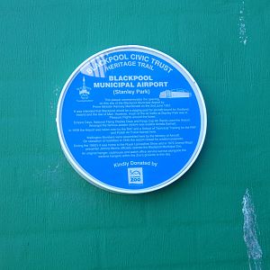 Plaque to the old Blackpool Municipal airport