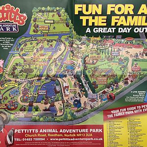 Pettitts Animal Adventure Park Map - 2014