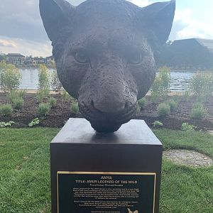 Amur leopard sculpture