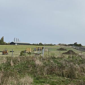 New enclosure under construction, far side of the bear enclosure, Hamerton, UK