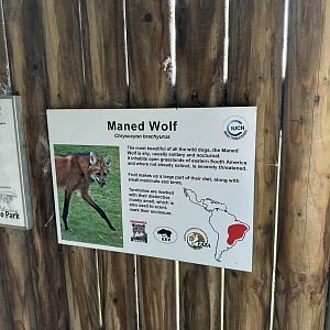 Maned Wolf Signage at Hamerton Zoo Park (October 2023)