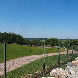 African drive-through safari exhibit seen from the walking section, 2023-05-19