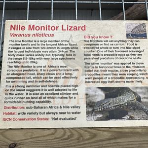 Nile Monitor Signage at Johnsons of Old Hurst (October 2023)