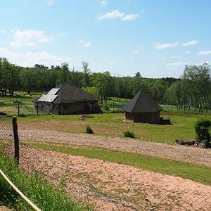 Mixed South American paddock, Giant anteater house and part of Giant anteater exhibit, 2023-05-19