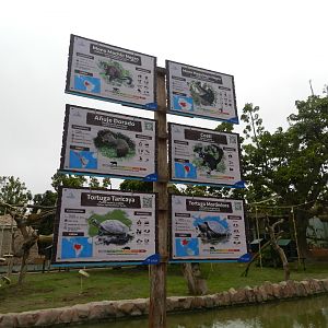 Mixed species island signage - Parque de Las Leyendas