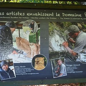 Sign about the artists making the domain's artwork, 2023-09-26