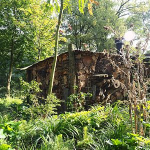 Large insect hotel around technical building, 2023-10-07