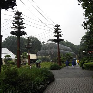 [2017] View of orangutan enclosure and bird aviary