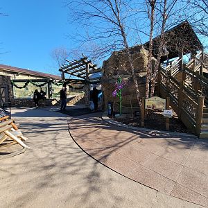 Akron Zoo - North American river otter exhibit with slide for humans
