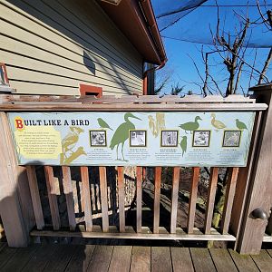 Akron Zoo - Native aviary, built like a bird signage