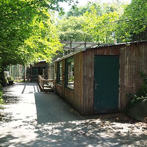 Walkway to macaque exhibits and Macaque barns, 2023-06-24