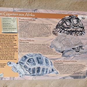 Ebbs Raritätenzoo - Ringtailed lemur house & African giant tortoises house - Sign
