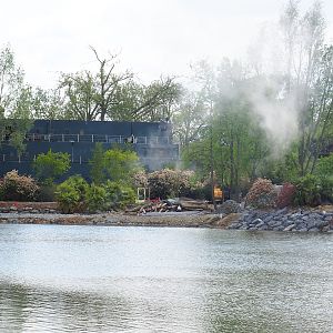 Pairi Daiza Steam Railway ride - View of future Japanese world "The Land of the Rising Sun" under construction, 2023-05-16