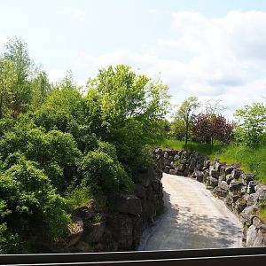 Pairi Daiza Steam Railway ride - Road for elephants between barn and paddocks, 2023-05-16