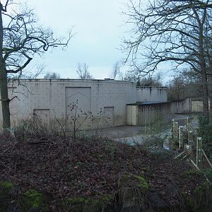 Asian elephant house and paddock seen from the viewing area on top of the Sulawesi crested macaque house, 2024-01-01