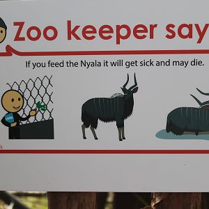 new "Zoo keeper says" sign