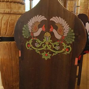 Russian restaurant Izba interior - Chair artwork, 2023-05-15