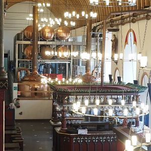 Interior of "La Brasserie" brewery and tavern building, 2023-05-16