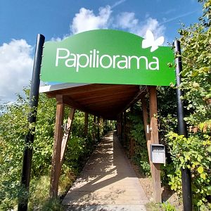 From parking lot to entrance