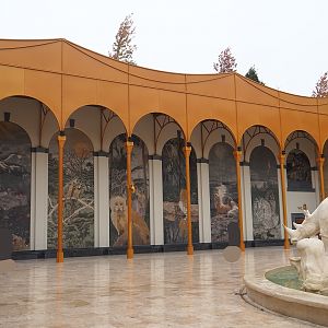 New entrance - Golden Clock Square mosaics, 2023-10-13