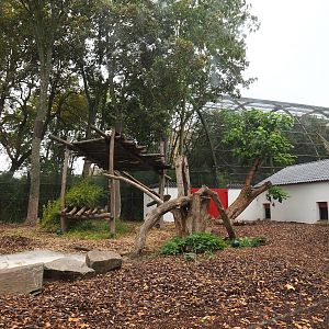 Exhibit for Giant panda twins Bao Mei and Bao Di, Formerly part of Asian black bear exhibit, 2023-10-13