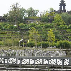 Japanese world The Land of The Rising Sun construction and Kingdom of Ganesha rice terraces, 2023-10-13